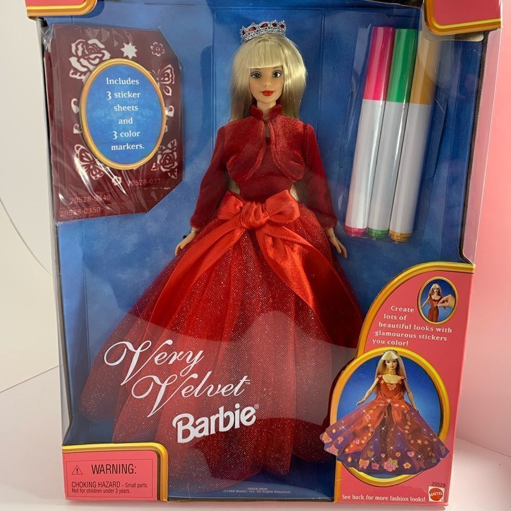 Very Velvet Barbie Doll Glamorous Fashion Show Red Dress Velvet Jacket